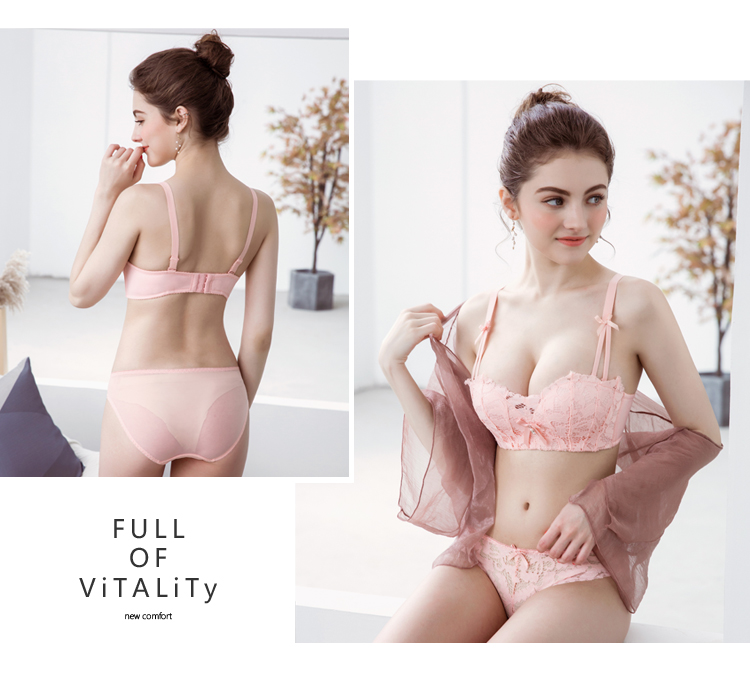 Nhật Bản đồ lót mỏng cô gái gợi cảm ngọt ngào ngực nhỏ tập hợp không có vòng thép áo ngực đồ bơi nữ đẹp