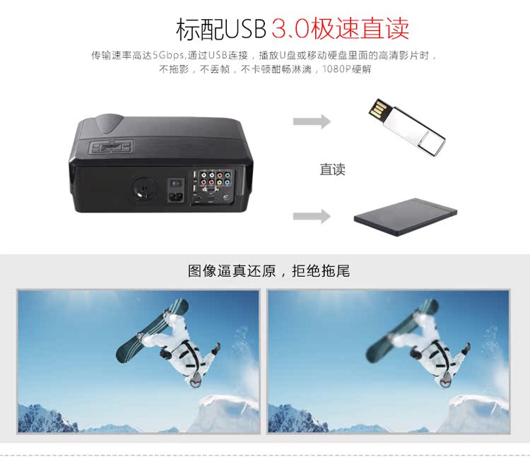 Điện thoại di động có máy chiếu màn hình văn phòng tại nhà HD 1080p LEDwifi Máy chiếu Android thông minh không có TV màn hình
