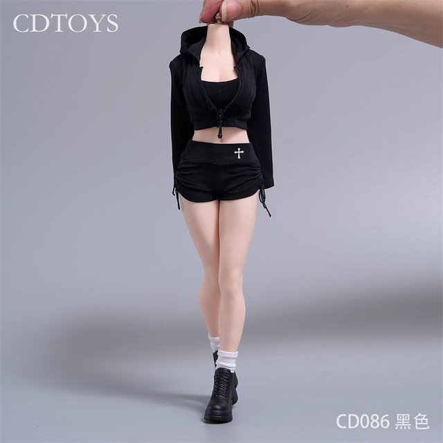 In Stock Cdtoys Cd086 1/6 Female Soldier Casual Sportswear Drawstring Shorts Set Suitable for 12inch Dolls