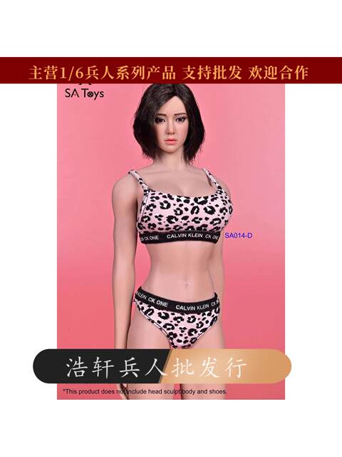 Satoys Sa014 Abcd 1/6 Sports Pattern Underwear Suitable for Female Soldier Figures, Rubber-Coated, Plain Body