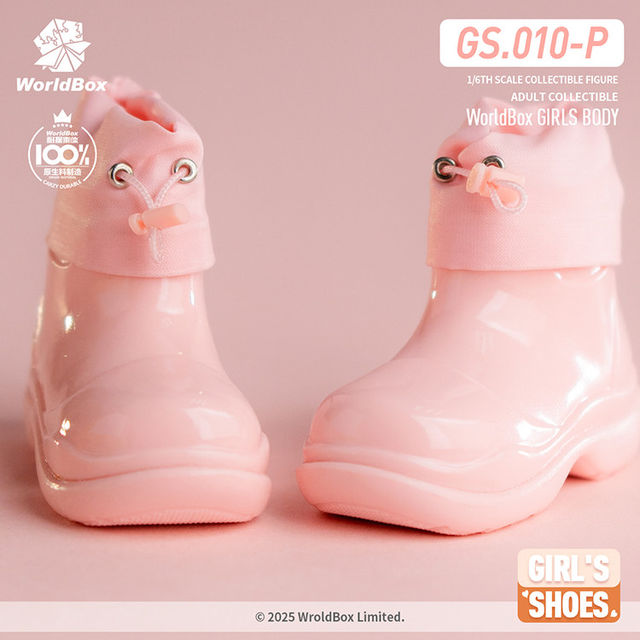 Worldbox Gs010 1/6 Female Soldier Shoe Model Fashionable Drawstring Rain Boots Hollow Design