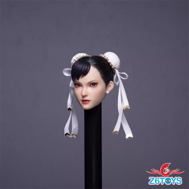 In-Stock Z6Toys Xiaoli Zc020 1/6 Female Soldier Figure Asian Movable-Eyed Beauty Head Sculpt Chun-Li Head Sculpt