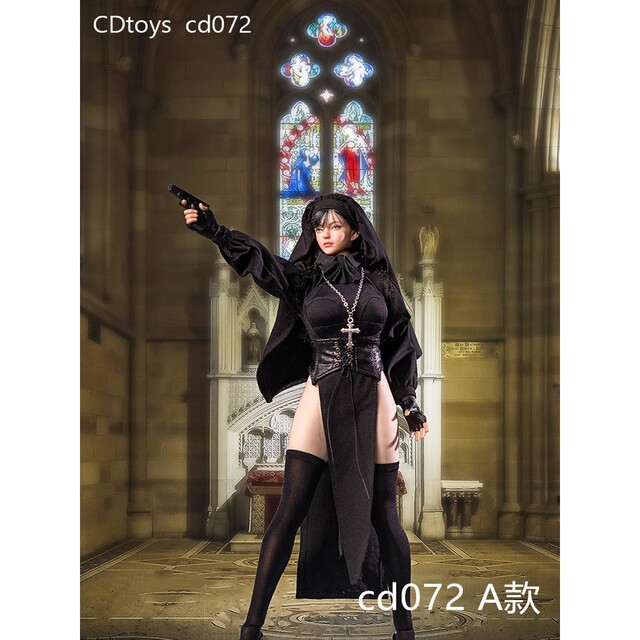 In Stock Cdtoys Cd072 1/6 Female Soldier Doll Halloween Nun Disguise Uniform Nun Cosplay Costume