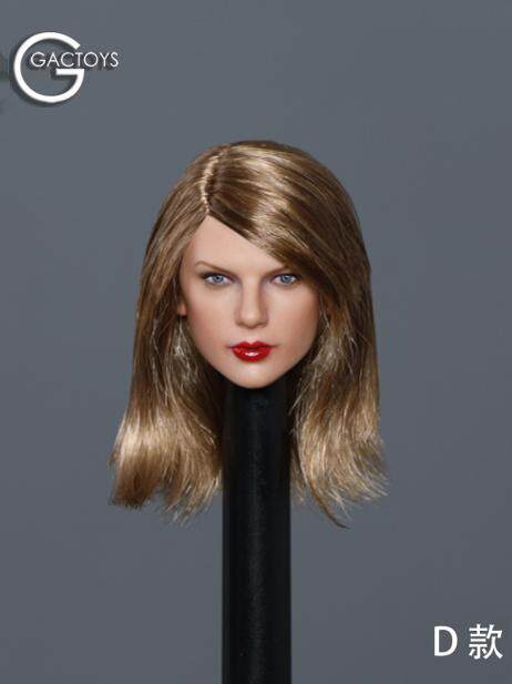 In Stock Gactoys Gc042 1/6 European and American Popular Female Singer Taylor Swift Female Soldier Head Sculpt, 5 Styles in Total