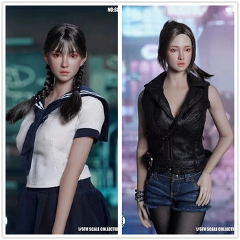 In Stock 1/6 Female Soldier Head Sculpt Model Superduck Sdh042 Asian Beauty Hair Transplant Head Sculpt Model