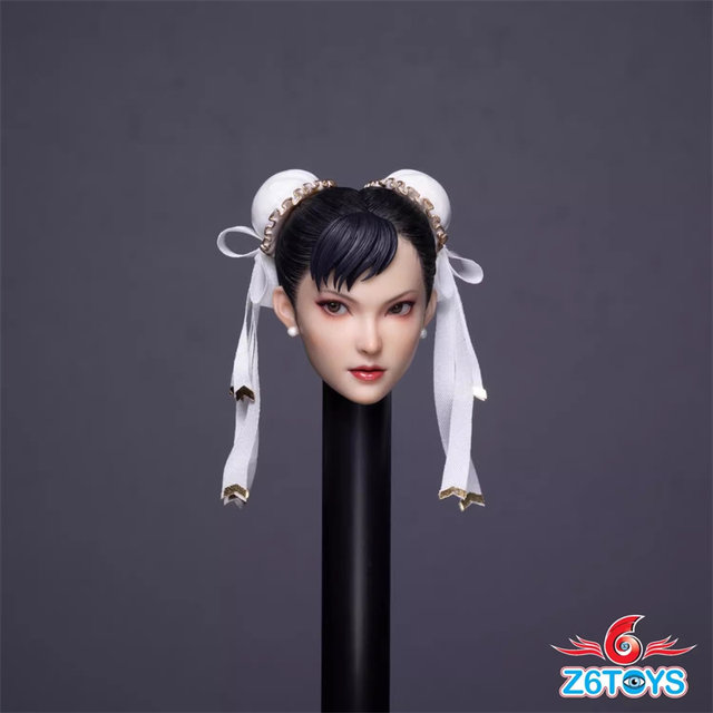 In-Stock Z6Toys Xiaoli Zc020 1/6 Female Soldier Figure Asian Movable-Eyed Beauty Head Sculpt Chun-Li Head Sculpt
