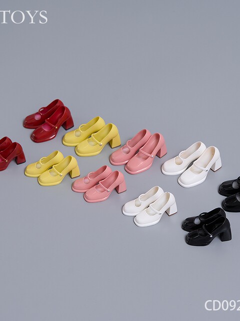In Stock Cdtoys Cd092 093 1/6 1/12 Retro Mary Jane Shoes Chunky Heel Jk Small Leather Shoes High Heels