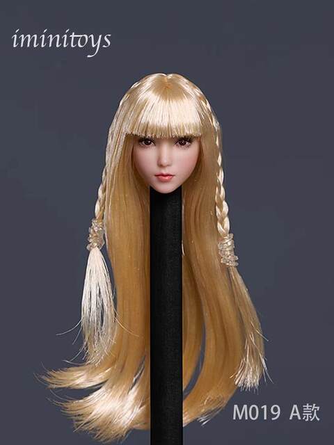 Spot Iminitoys 1/12 female soldier loli girl head sculpture model M019 suitable for white skinned body
