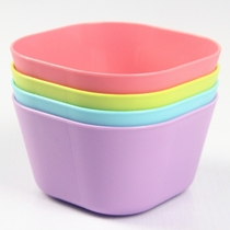 4 Creative food grade Korean square plastic bowl rice bowl soup bowl for childrens baby eating bowl noodle bowl