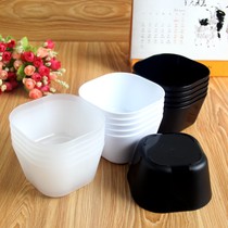 Weiche special wholesale square black transparent plastic bowl soup bowl rice bowl porridge bowl square bowl childrens small bowl