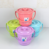 Thickened plastic with lid lift bucket childrens tote toy bucket fresh bucket food keg beach drawing bucket