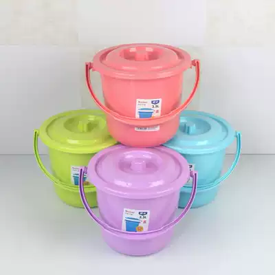 Thickened plastic with lid bucket children's tote toy bucket fresh bucket fresh bucket food keg beach painting bucket
