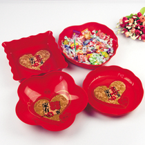 True sale wholesale red festive fruit plate candy melon seed plate wedding wedding wedding plate wedding wedding event