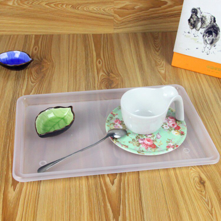 Weizhen translucent plastic tray rectangular tray tea cup tray snack tray fast food tray