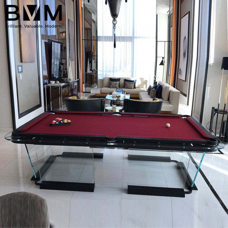 Irish BVM black eight pool table acrylic American household transparent tempered glass table family Chinese standard