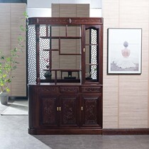 New Chinese porch cabinet shoe cabinet integrated solid wood multifunctional partition light luxury wine cabinet Elm antique rack Rosewood