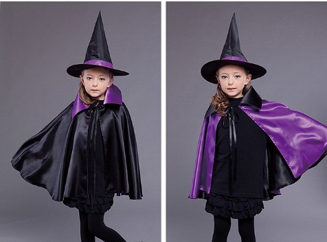 Halloween Cosplay Witch Cloak Cloak Người lớn Trẻ em Phù thủy Giáo viên Đặt Trang phục Trang phục Prom trang phục halloween
