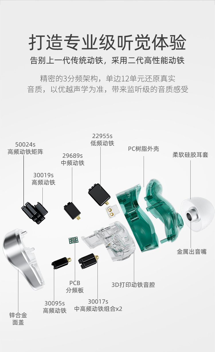 Проводные HiFi наушники kz ast入耳式24单元动铁有线带麦耳机高音质hifi圈铁监听线控手机