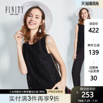 FINITY sleeveless jumpsuit womens summer new hook flower hollow lace loose tooling jumpsuit women