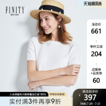 FINITY2021 short-sleeved top womens summer new SLIM T-shirt FASHION temperament white pullover sweater women
