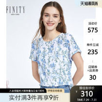 FINITY2021 pullover womens summer new loose thin breathable fashion temperament printed chiffon shirt