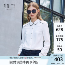 FINITY2021 SPRING WOMENs new large SIZE slim long-sleeved top fashion temperament OL white shirt women