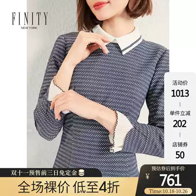 FINITY2021 spring women's new fashion doll collar dress waist thin temperament A- line dress children