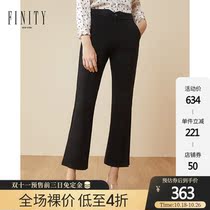 FINITY womens winter clothes New Fashion loose black nine wide leg pants womens simple and comfortable hanging pants