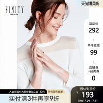 FINITY2021 spring WOMENs new Xinjiang cotton top womens round neck pullover light and thin long sleeve sweater