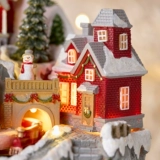 Рождественские украшения, микропейзаж, настольные украшения, светящийся рождественский дом, макет сцены, праздничное украшение, реквизит для фото