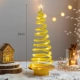 Большая золотая светодиодная рождественская елка (спин -ретинг)