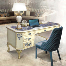 European-style solid wood desk French shell mosaic book desk high-end luxury Italian court writing desk villa custom