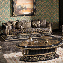 Fan-style solid wood sofas big family type high-end furniture Custom European style palace Villa Fabric sofa Portfolio
