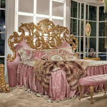 Ostyle bed extravagant master bedroom 1 8 m 2 m large bed Italian solid wood bed cloth art style palace double bed custom-made