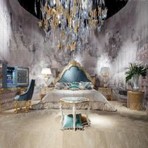 European style solid wood bed double bed 1 8 m carved luxury villa furniture custom shell master bedroom wedding bed cloth bed