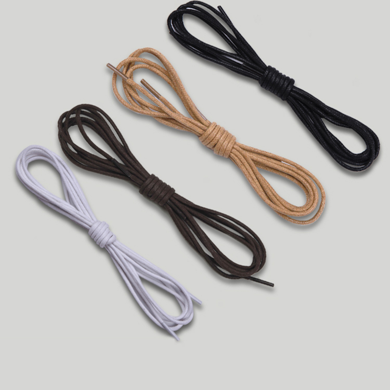 One Pair, Buy 2 Get 1 Free, Leather Shoelaces for Men and Women, Round Waxed Short Boots, Martin Boots, Thin Straps, White, Black, Brown