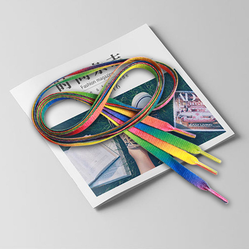 3 Double Loaded Colored Laces Flat Canvas Sports Board Shoes Basket Sneakers 100 Hitch Shoestring Black Korean Version Pure White