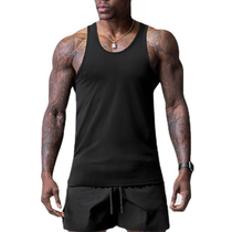 Summer quick-drying sports vest slim fit tights mens fashion brand mesh breathable bottoming shirt American U-neck