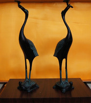 Turtle crane Yennian Ganoderma lucidum crane bronze crafts living room home decorations gifts