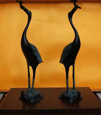 Turtle crane longevity ganoderma lucidum crane Bronze Copper craft gift decoration living room home decoration gift