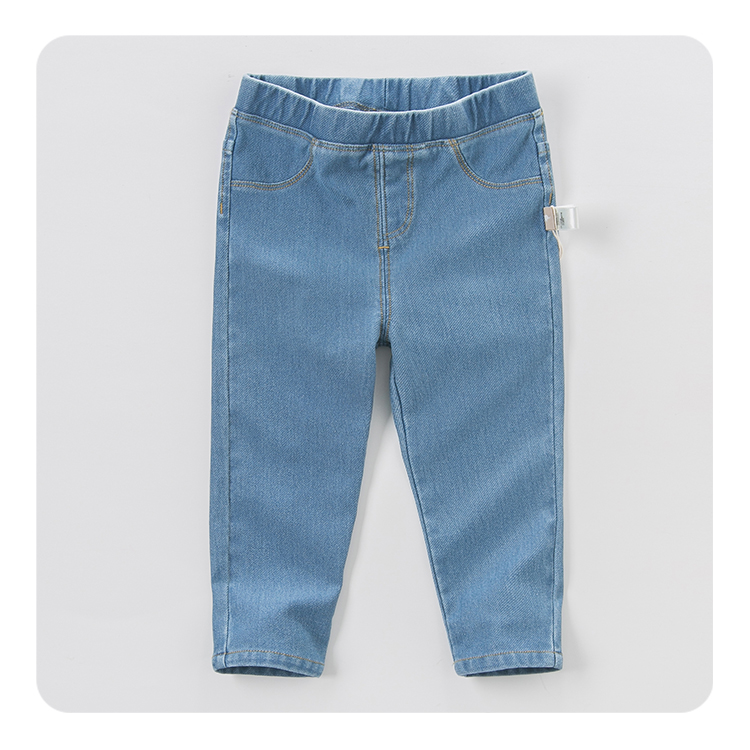Davebella david Bella mùa thu nam nữ quần áo cotton co giãn quần denim thẳng 1-7 tuổi DB5155 - Quần jean quần jean lưng thun cho bé