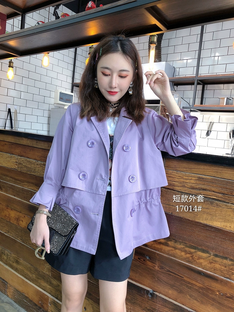 S Jayova xuân hè hè K319 Trạm quần áo nữ châu Âu 2020 áo khoác dài tay ngắn mới nữ 17014 - Trench Coat