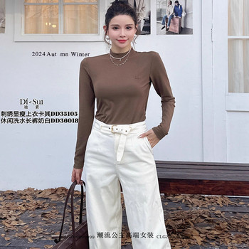 35105 half turtleneck long sleeve bottoming shirt top