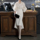 Light cooked style shirt three-piece lace hollow fishtail skirt suit suspender skirt 2023 spring femininity