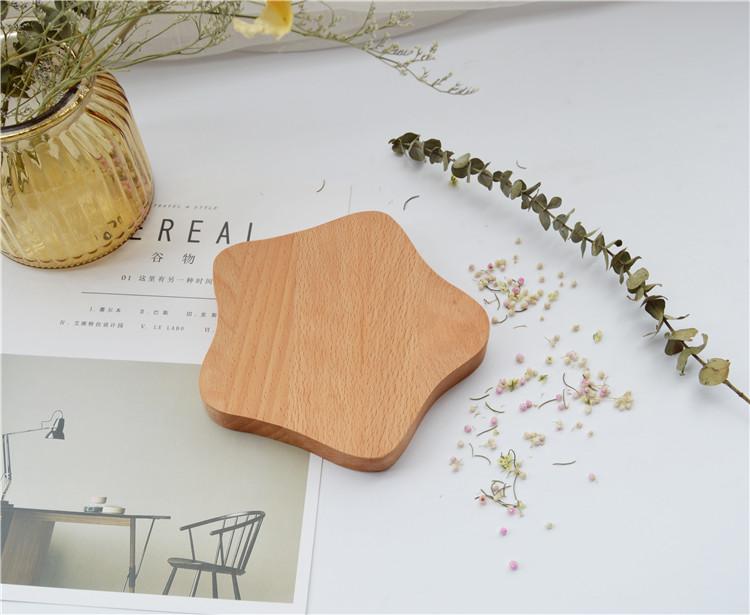 Đĩa gỗ sáng tạo Cá tính hình ngôi sao năm cánh bằng gỗ Tấm gỗ đĩa trái cây sấy khô tấm bánh snack tấm ăn sáng khay gỗ để ấm chén