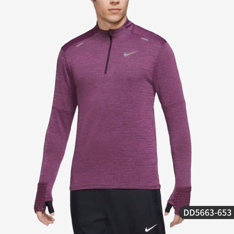 Nike Genuine Spring New Men's Sports 1/4 Zipper Long-Sleeved T-Shirt Dd5663-653
