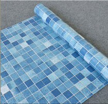 Mosaic blue green plaid pvc self-adhesive kitchen bathroom self-adhesive wallpaper anti-grease stickers