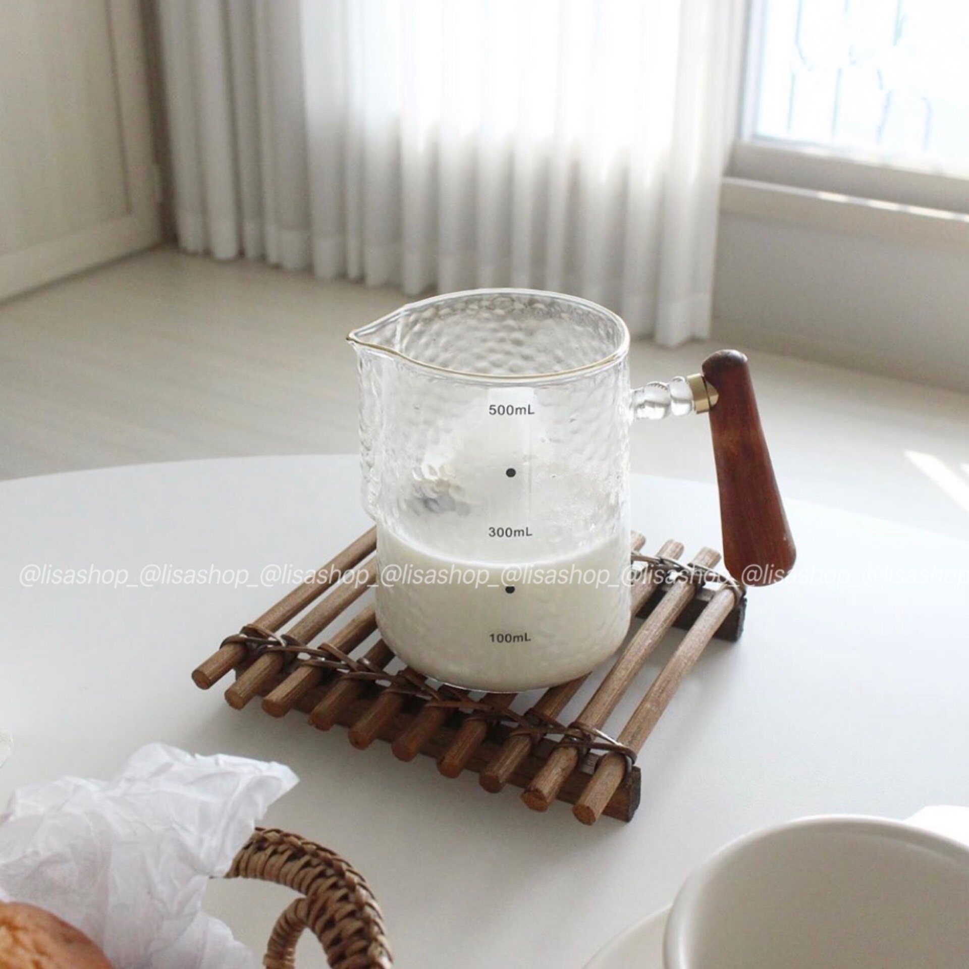 lisashop glass pull flower cup high temperature resistant coffee pot matching utensils hand punch scale sharing cup new product