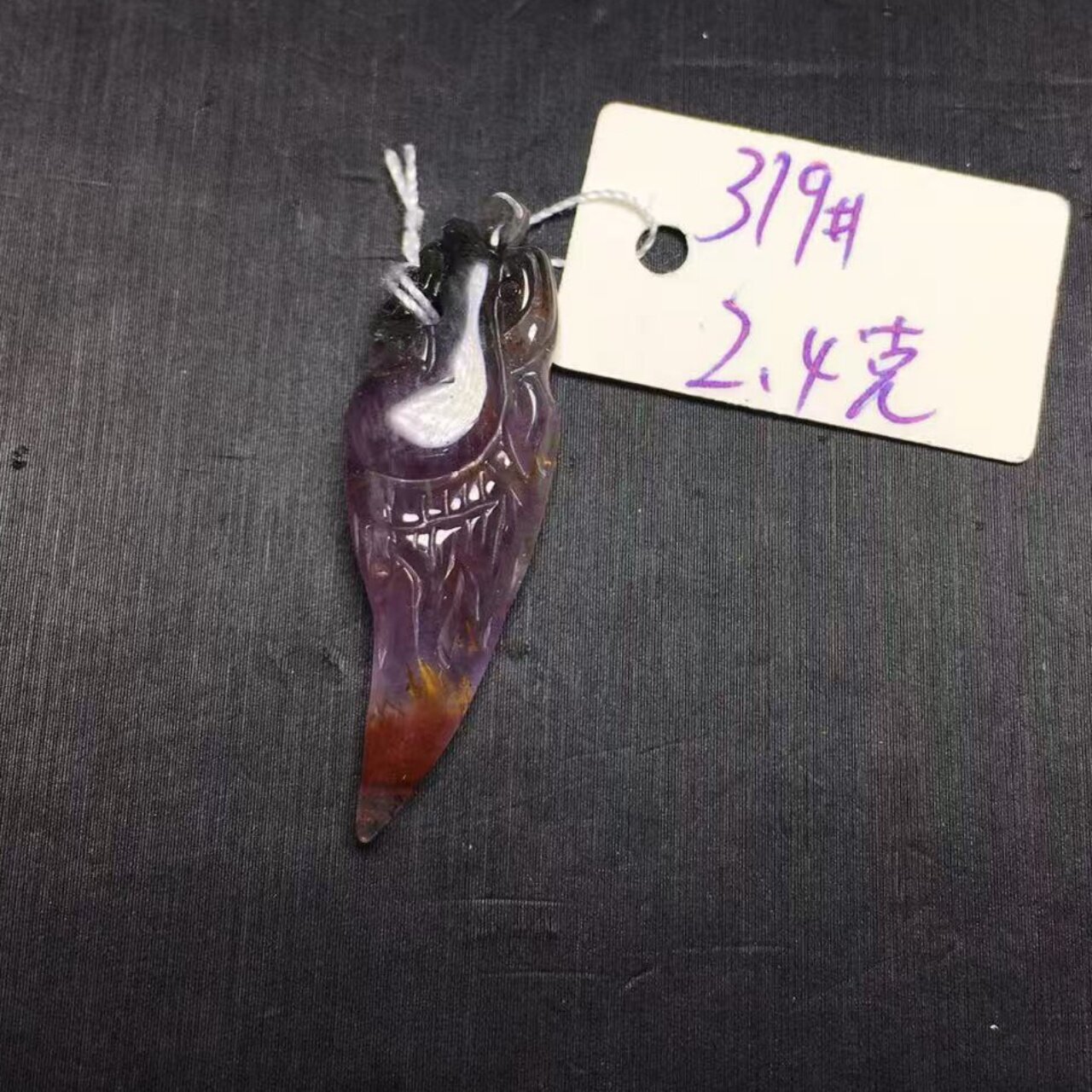 极光23天然水晶吊坠狼牙造型紫水晶欧美风格项饰