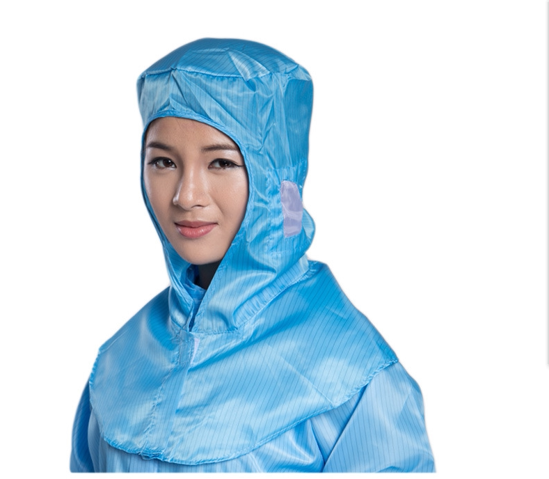 Anti-static shawl cap men and women blue apron sleeve hat set electronic workshop work shoe cover can be washed